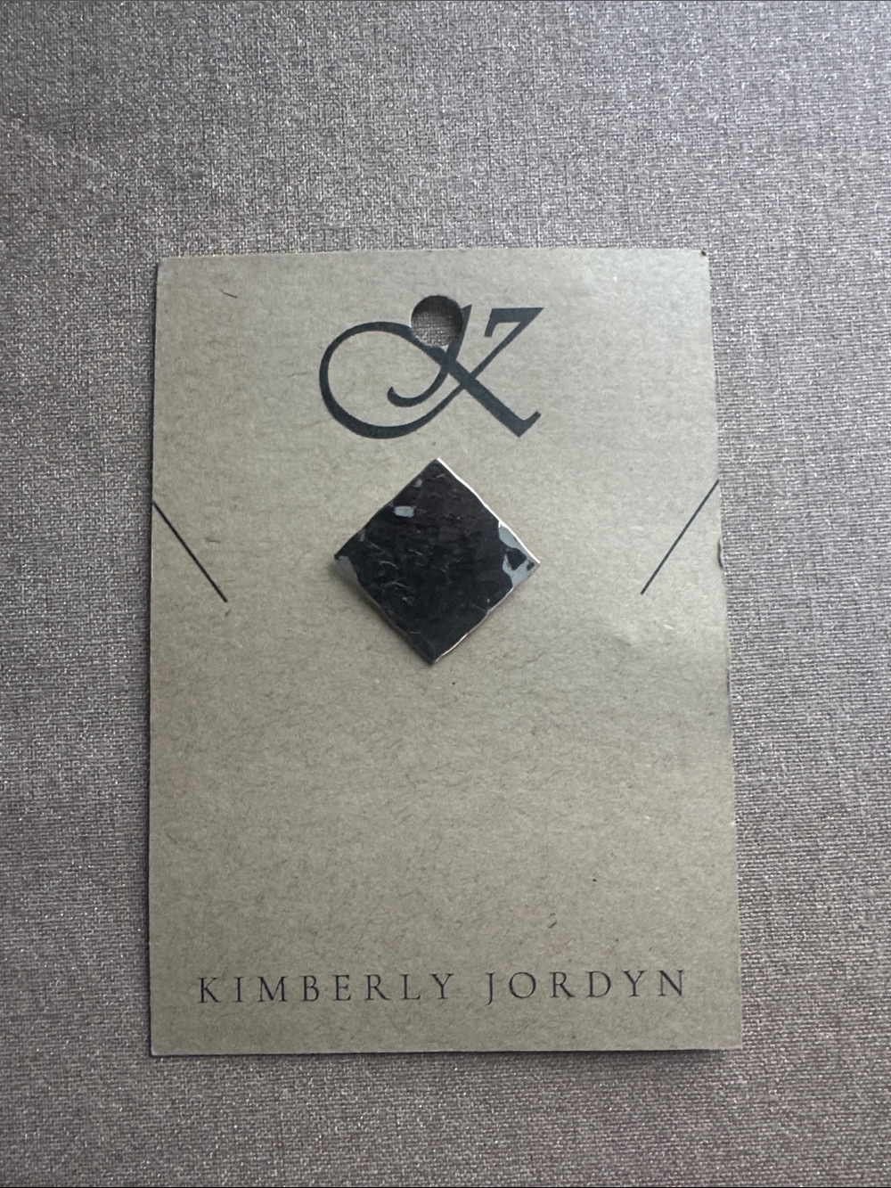 Sterling Silver Hammered Diamond-Shape Slide Pendant